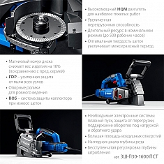 Характеристики штробореза Зубр Профессионал ЗШ-П30-1600 ПСТ Характеристики штробореза Зубр Профессионал ЗШ-П30-1600 ПСТ