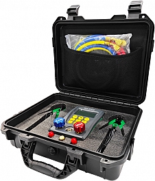 Цифровой манометрический коллектор со шлангами и клеммами в кейсе Voll V-100 Digital